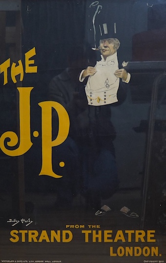 A ‘The J.P’ Strand Theatre poster, copyright Waterloo & Sons ltd, London, framed. Condition - fair